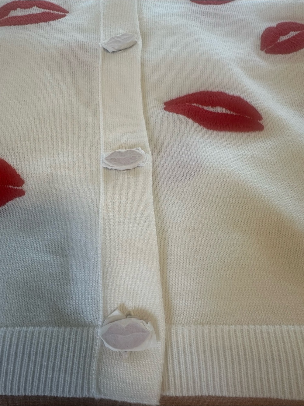 Alice + Olivia Daroda Kiss Lipstick Stretch ~ Wool Cardigan - Picture 16 of 17